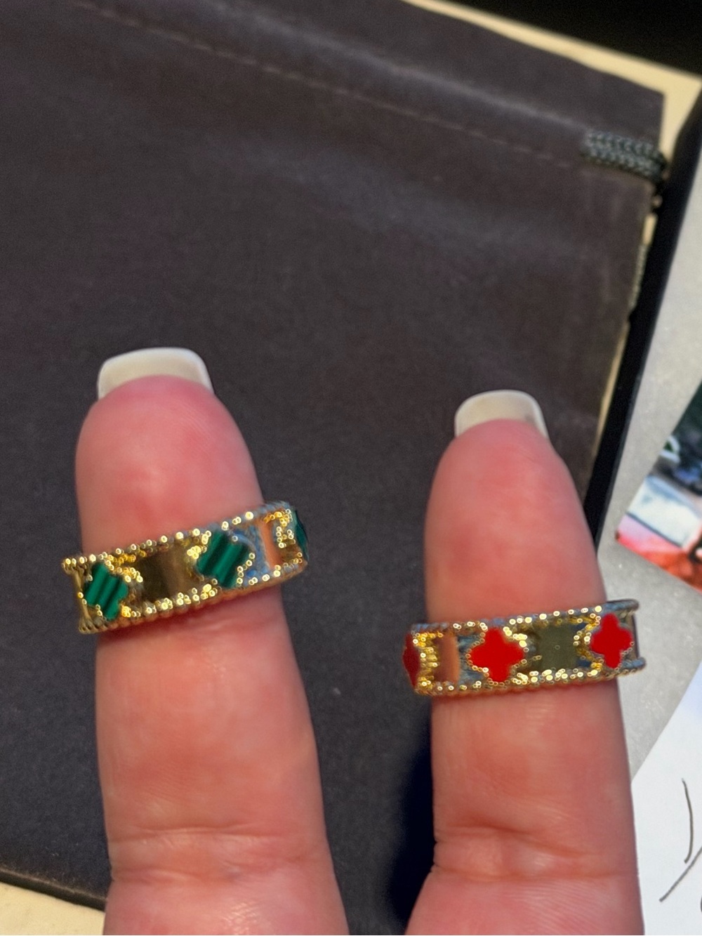 (2) Adjustable Freida Rothman Clover Rings